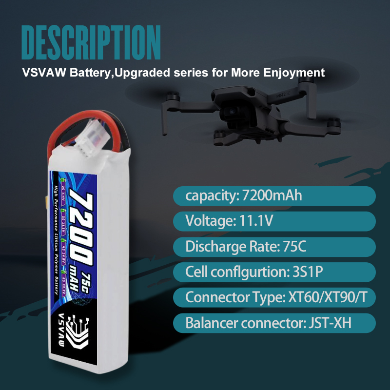 VSVAW 3S Lipo Battery 11.1V 72 - Drone Battery Adapter 리뷰 및 가격