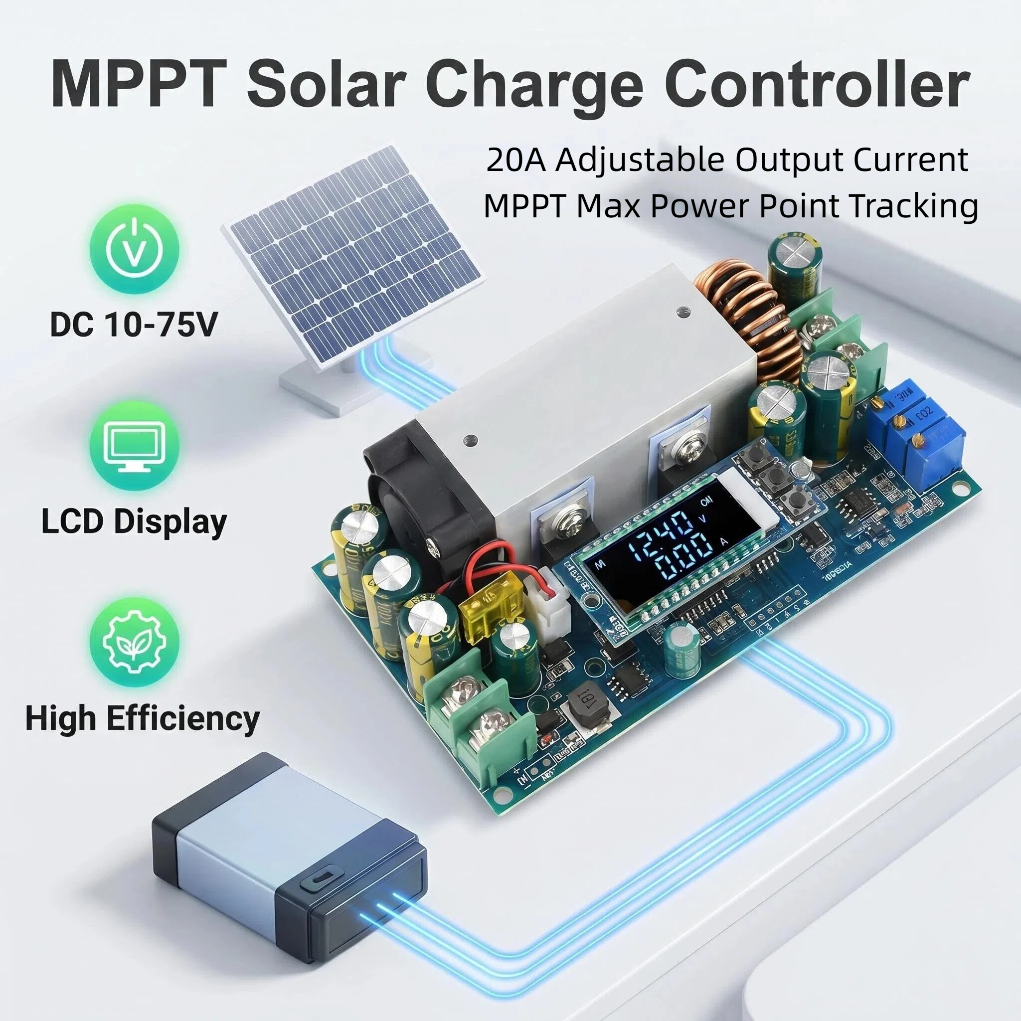 10-75V 20A Adjustable Buck Mod - Drone Solar Charger 리뷰 및 가격